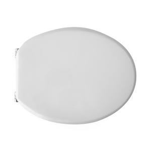 Siège de toilette rond blanc 50,5 cm de longueur 37,5 cm de largeur en plastique, style minimaliste pour salle de bain - Product Image 1