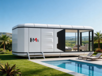 M5 Maison Capsule en Acier Préfabriquée Détachable et Portable de 20/40 pieds, Espace de Vie Contemporain pour Parc et Cour