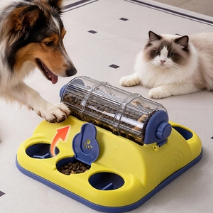 Juguete de Comida Lenta para Mascotas Azul y Amarillo con Dispensador de Rodillos y Bloques Deslizantes para Entrenamiento de IQ y Anti-Engullido para Perros y Gatos - Product Image 4