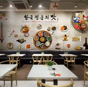 Restoran arka plan dekorasyonu için kore mutfağı Kimchi duvar kağıdı - Product Image 1