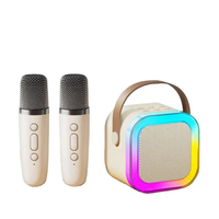 Venta caliente Altavoz inalámbrico portátil con luz LED Micrófono de audio Karaoke Altavoz DE MICRÓFONO INALÁMBRICO