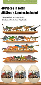 Ensemble de jouets dinosaures Tyrannosaurus <span class=keywords><strong>Rex</strong></span> pour enfants avec boîte de rangement grande <span class=keywords><strong>capacité</strong></span> et carte éducative sur les animaux - Product Image 4