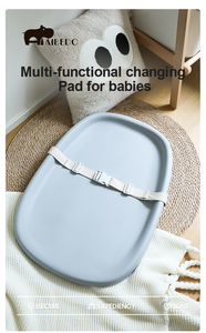 Aibedo Modern Portable Grey Creamy White Infant PU Foam Soft Waterproof Baby <strong>Changing</strong> Pad for 3-60 Months Diaper Changes - Product Image 2