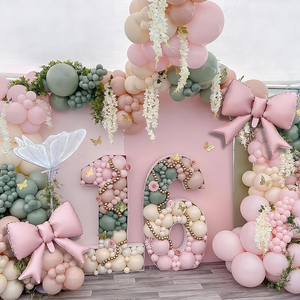 Kit Arco di Palloncini in Lattice a Tema Primavera/Estate, Ghirlanda in Lamina Verde e Rosa, Decorazioni per Festa della Mamma, <span class=keywords><strong>Compleanno</strong></span>, Eventi all'Aperto - Product Image 3