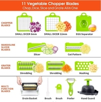 Offre Spéciale : Coupe-légumes et fruits multifonction 14-en-1, trancheuse à oignon, hachoir, spiraliseur, râpe manuelle, ustensiles de cuisine