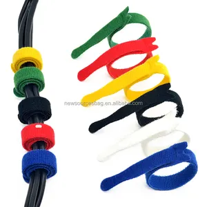 可重复使用的电缆管理钩环扎带电缆组织器线带可调背对背钩环带
