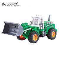 Detoo รถแทรกเตอร์พร้อมรีโมทสำหรับเด็ก,วิทยุควบคุมของเล่นสำหรับเกษตรกรในเมืองขนาด1:28