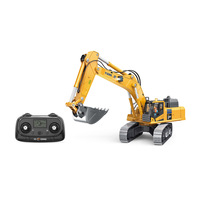 Nouvelle Version : Excavatrice et Bulldozer Télécommandés Électriques Réalistes à l'Échelle 1:50, 12 Canaux, en Alliage, sur Chenilles, Portée 30m, Modèle Expert