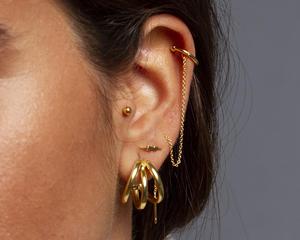 Boucles d'oreilles minimalistes en or personnalisées en <span class=keywords><strong>acier</strong></span> <span class=keywords><strong>inoxydable</strong></span> pour femmes et adolescentes, cadeau tendance, délicates, avec chaîne, boucles d'oreilles à enfiler - Product Image 5