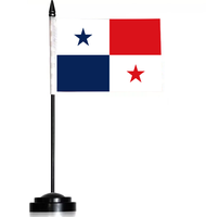 Drapeaux de bureau du Panama, petits drapeaux de table miniatures avec mât noir, décoration pour la maison et le bureau, célébrations de festivals