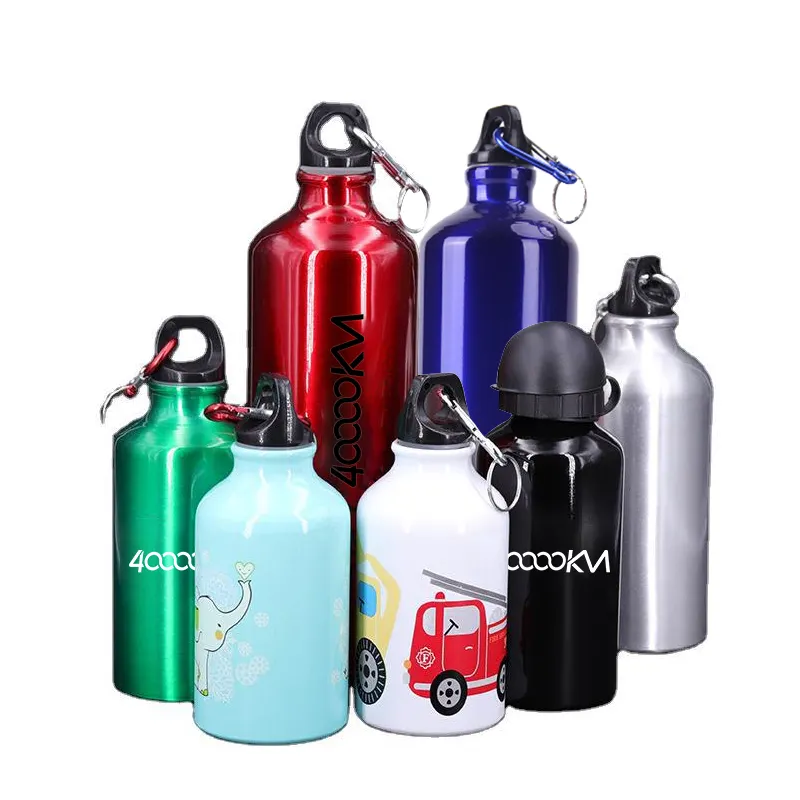 SJB016 promocional colorido reutilizável metal esportes ao ar livre garrafa logotipo personalizado alumínio água garrafa