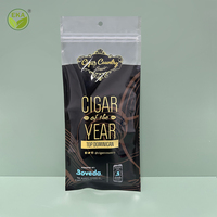 Sachet en plastique personnalisé transparent refermable à fermeture éclair, écologique, scellé sur 3 côtés, pour emballage de feuilles de tabac