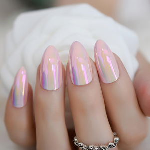 Nuevas <span class=keywords><strong>uñas</strong></span> cromadas almendra neón longitud media <span class=keywords><strong>Rosa</strong></span> lujo Prensa en <span class=keywords><strong>uñas</strong></span> - Product Image 6