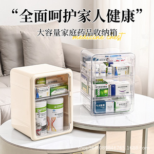 Botiquín de medicamentos para el hogar, estilo cajón pequeño, 3 compartimentos, estuche de plástico para guardar pastillas, para botiquín de primeros auxilios. - Product Image 3