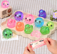 Jouet Squishy en TPR à montée lente, anti-stress, fantaisie et amusant, avec motifs colorés de dessin animé (méduse, canard, patte de chat) et texture Maltose