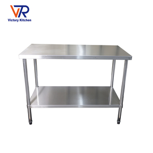 VICTORY KITCHEN Equipement de cuisine commerciale Table de travail de préparation en acier inoxydable à 4 pieds Banc de travail en inox pour laboratoire et restaurant - Product Image 3