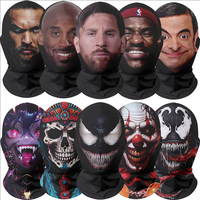 Masque facial unisexe imprimé en 3D, masque visuel de célébrité, accessoires de costume, cosplay, fournitures pour fêtes de Noël et d'Halloween