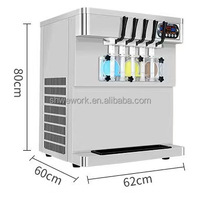 Machine à crème glacée molle commerciale WeWork 5 Flavors Rendement 35-40L/H Machine à crème glacée arc-en-ciel Poudre de crème glacée
