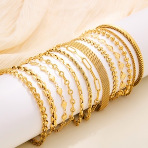 Bracciale di Alta Gamma in Acciaio Inossidabile Placcato <span class=keywords><strong>Oro</strong></span> 18K Design Geometrico Semplice e alla <span class=keywords><strong>Moda</strong></span> Versatile e di Tendenza con Opzione Fai-da-Te Vendita all'Ingrosso - Product Image 2