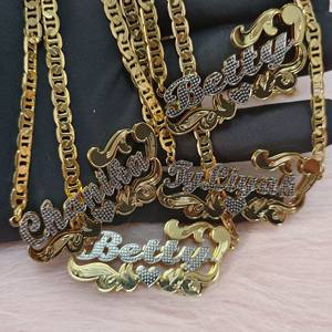 Collana con <span class=keywords><strong>nome</strong></span> per bambini da donna collana con catena bicolore con <span class=keywords><strong>nome</strong></span> personalizzato per bambina in acciaio inossidabile - Product Image 3