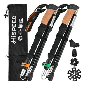 HISPEED Trekking escursionismo Pole staccabile 3 sezioni bastoncini da Trekking multifunzionali bastoncini da passeggio