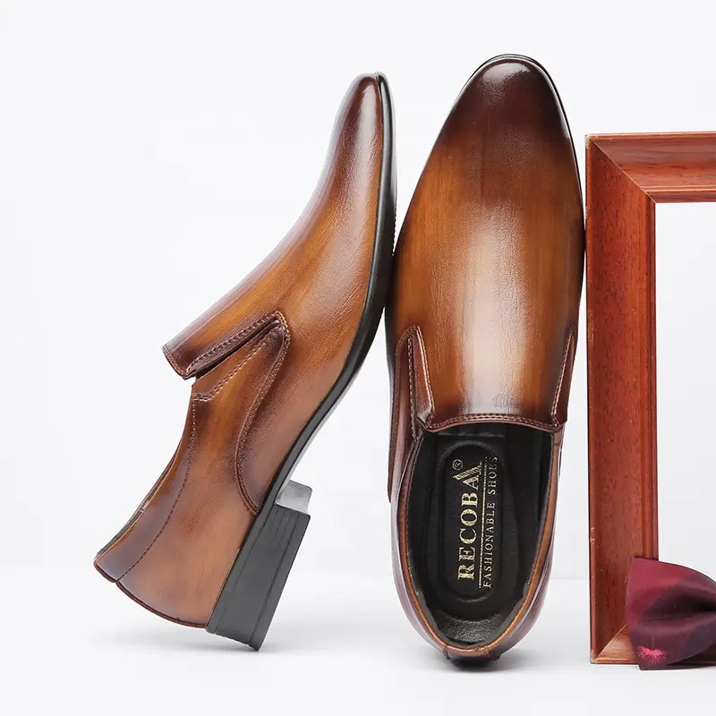 2024 baru kasual satu langkah bisnis gaun sepatu kulit untuk pria sepatu pria
