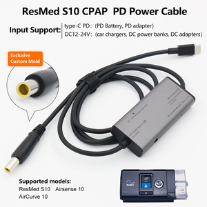 Câble d'alimentation Type-C PD vers 24V, port rond jaune, cordon d'alimentation de remplacement pour chargeur DC, pour <span class=keywords><strong>machine</strong></span> respiratoire CPAP <span class=keywords><strong>ResMed</strong></span> AirSense S11 - Product Image 3