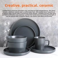 Vaisselle en porcelaine multicolore de style européen simple pour 4-6 personnes, compatible lave-vaisselle et micro-ondes, sans plomb ni chrome, qualité alimentaire, idéale pour hôtels et cadeaux