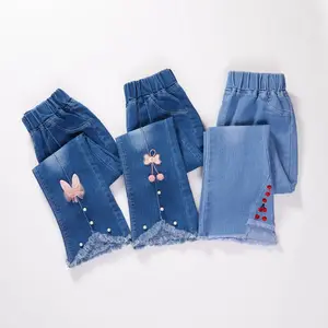 Pantalones vaqueros largos para niñas, ropa informal para niños pequeños