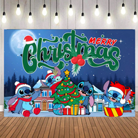 Noel arka planında dekorasyon prenses Elsa dikiş Mickey dijital baskı Merry Christmas parti Poster afiş arka planında
