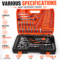 Ensemble d'outils à main poli miroir 151 pièces, kit d'outils en chrome vanadium pour la réparation de motos