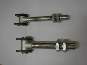 Charnière de portail réglable galvanisée avec boulon long, écrou et douille en U - Product Image 2