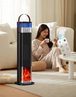 Calefactor Eléctrico Infrarrojo Inteligente para el Hogar, 110V/220V, con Control Remoto, Ahorro de Energía, Termostato Ajustable, Estilo Mini para Sala de Estar