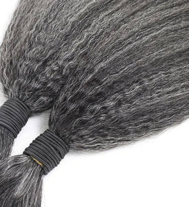 <span class=keywords><strong>Capelli</strong></span> Umani Ricci <span class=keywords><strong>Crespi</strong></span> Grigi e <span class=keywords><strong>Bianchi</strong></span> per Intrecciare, Extension di <span class=keywords><strong>Capelli</strong></span> Vergini Ondulati per Donne - Product Image 3