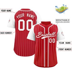Maillot de baseball à col en V personnalisé Chemise boutonnée décontractée avec numéro de nom d'équipe personnalisé et conception de logo à fines rayures - Product Image 2