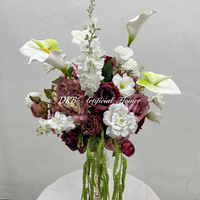 Bola de Flores Artificiales Verde y Morada de 30 cm para Decoración del Hogar, Decoración de Mesa, Boda