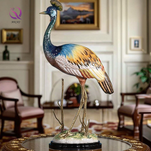 Europäische Hoch temperatur Keramik Tier dekoration Veranda weiche Heim dekoration blau und weiß Porzellan rot gekrönten Kran - Product Image 1