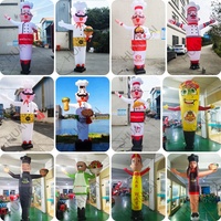 Homme Gonflable Personnalisé Imprimé pour Publicité de Restaurant de Bière, Air Dancer de 6m de Hauteur, Mascotte Agitante avec Ventilateur Intégré