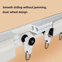 Rail de rideau flexible en alliage d'aluminium, rail silencieux pliable pour montage mural ou au plafond, idéal pour baie vitrée, système de camping-car et caravane
