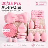 Lot de 20 houppettes triangulaires multicolores personnalisables avec logo, et éponges de maquillage en forme de goutte d'eau pour le maquillage quotidien des femmes