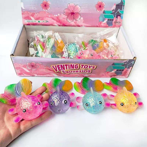 Jouet anti-stress en TPR Maltose Goldfish à compression lente avec boîte de ventilation à paillettes Aurora - Product Image 5