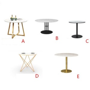 โต๊ะทานอาหารหินอ่อนสีทองแบบเรียบง่ายสำหรับร้านกาแฟและโรงแรม - Product Image 4