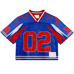 Groothandel Custom Logo Mannen Voetbal Jersey Sportkleding Fabrikanten V-Hals Mesh Ademende Top Streetstyle Jersey T-Shirts - Product Image 3