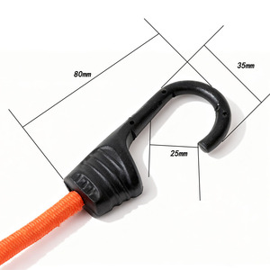 고강도 8mm 번지 코드 두 개의 강철 훅 포함 65kg 용량 탄성 로프 화물 고정용 - Product Image 2