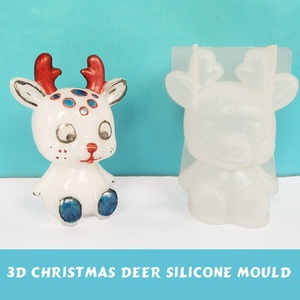 Nouvellement belle utilisation de bricolage personnalisé 3D moule en <span class=keywords><strong>silicone</strong></span> époxy résine de cerf <span class=keywords><strong>Sika</strong></span> de Noël - Product Image 6