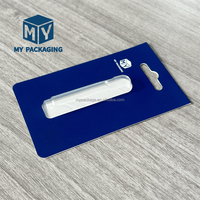 Confezione Blister Trasparente Personalizzata con Logo per Cartucce, con Gancio in Carta per Olio