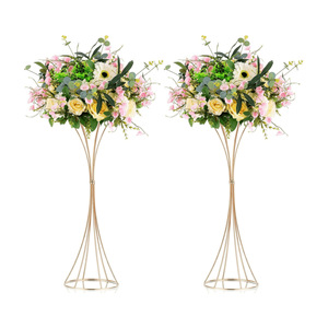 Soporte de flores chapado en hierro dorado hueco y delgado para decoración de escenarios de ceremonias de boda - ¡Gran oferta! - Product Image 4