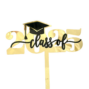 2025 nouvelle <span class=keywords><strong>Plaque</strong></span> de gâteau acrylique pour la décoration de fête de célébration de remise des diplômes pendant les fournitures de décoration de gâteau de saison de remise des diplômes - Product Image 4