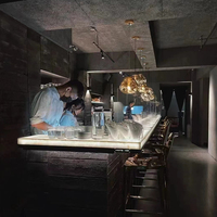Dalle d'agate translucide sur mesure rétroéclairée pour comptoir de restaurant, bar, pub, éclairage LED, résistante à la chaleur et à l'eau