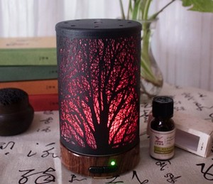 Diffuseur d'aromathérapie à brume fraîche en métal ajouré en forme d'arbre, nouveau design, 100 ml, diffuseur de table pour la maison, marque privée, 7 <span class=keywords><strong>LED</strong></span> - Product Image 6